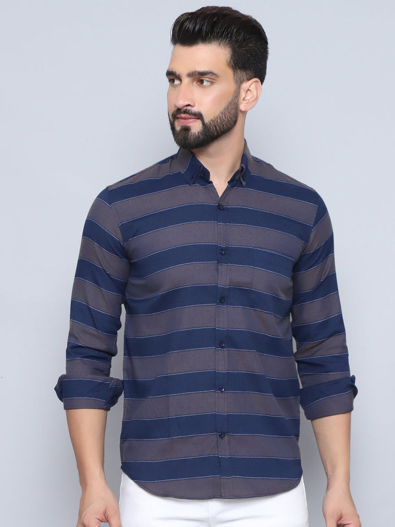 Striped Regular Fit Casual Shirt For Men