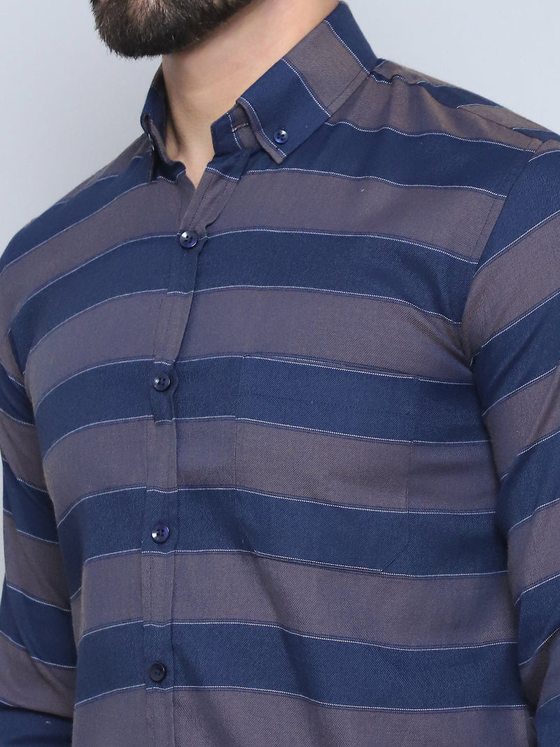 Striped Regular Fit Casual Shirt For Men