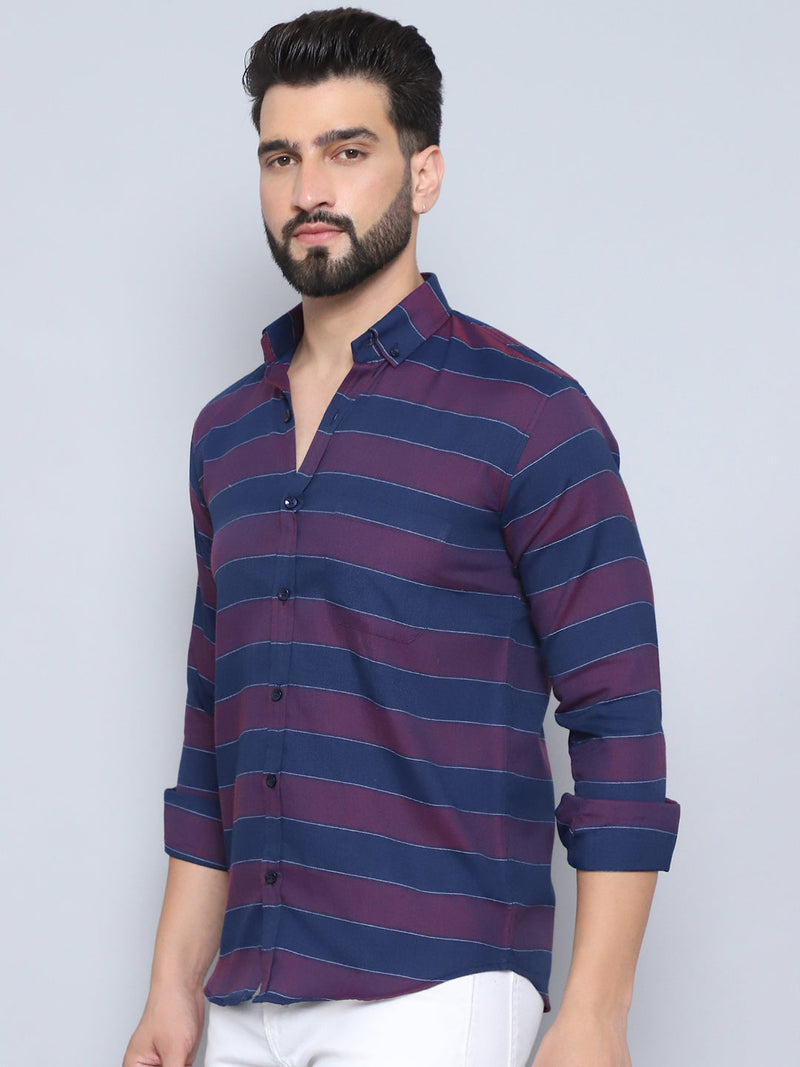 Striped Regular Fit Casual Shirt For Men