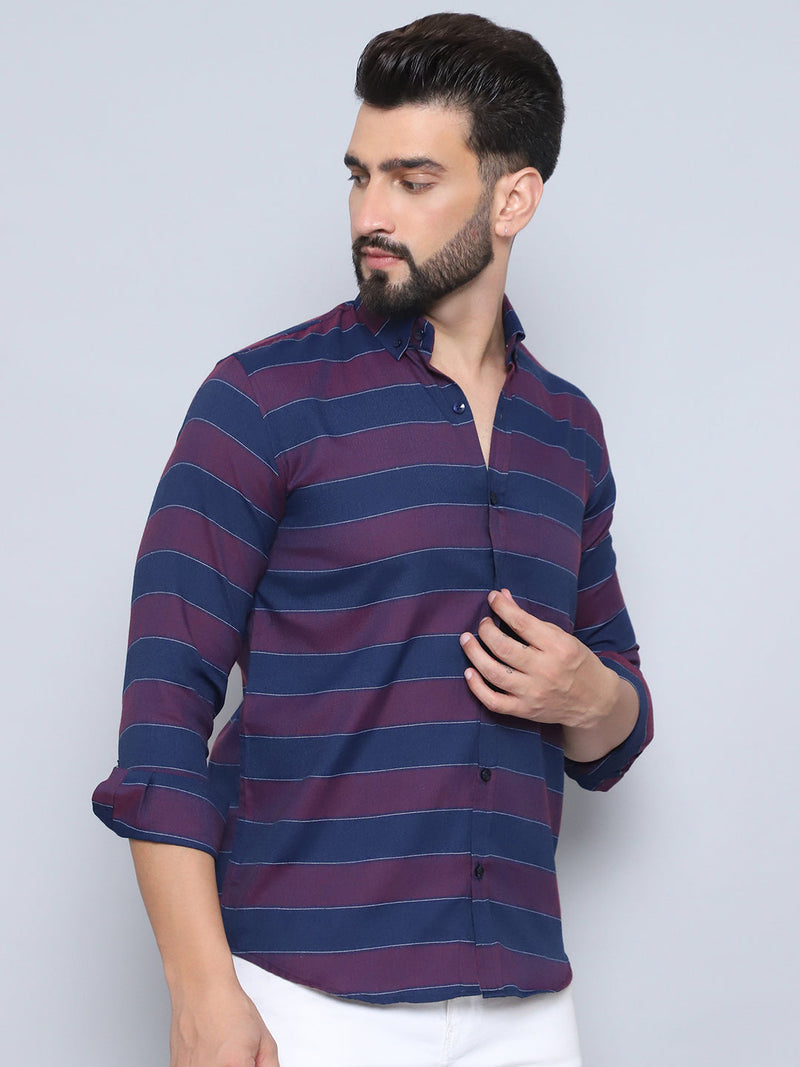 Striped Regular Fit Casual Shirt For Men