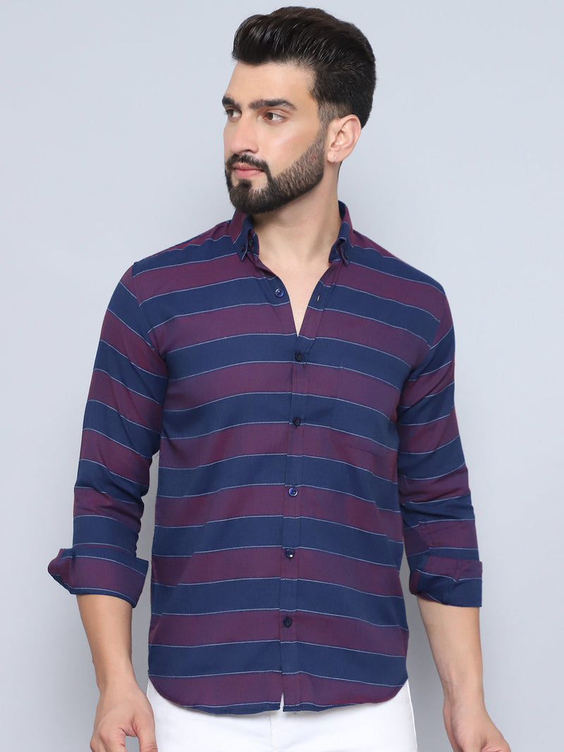 Striped Regular Fit Casual Shirt For Men