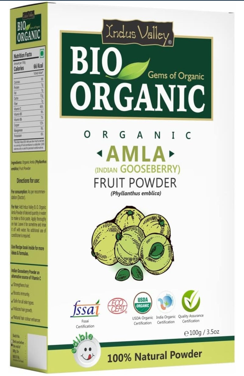 INDUS VALLEY 100% Organic Amla Powder | Indian Gooseberry Powder