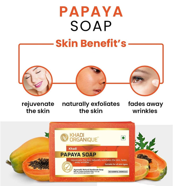 Khadi Organique Natural Herbal Papaya Soap
