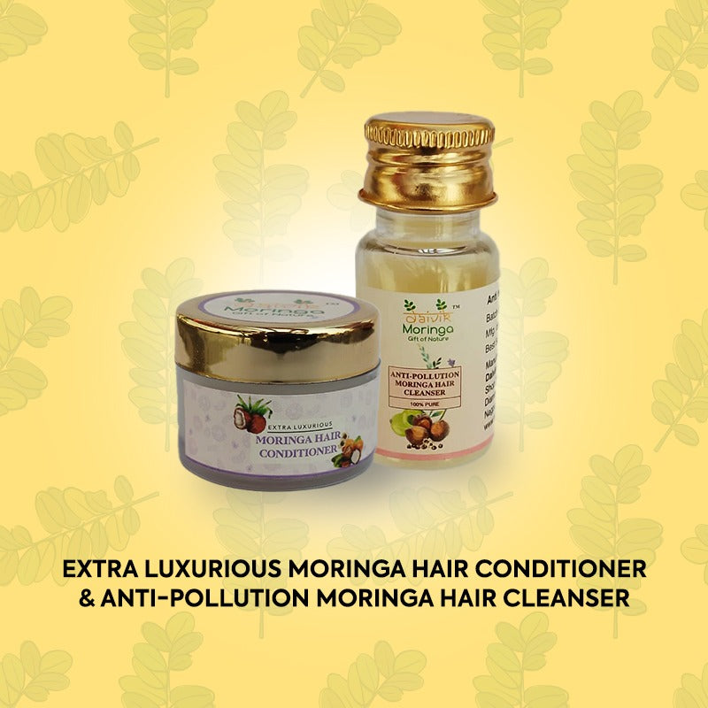 Moringa Extra Luxurious Moringa Hair Conditioner & Anti-Pollution Moringa Hair Cleanser
