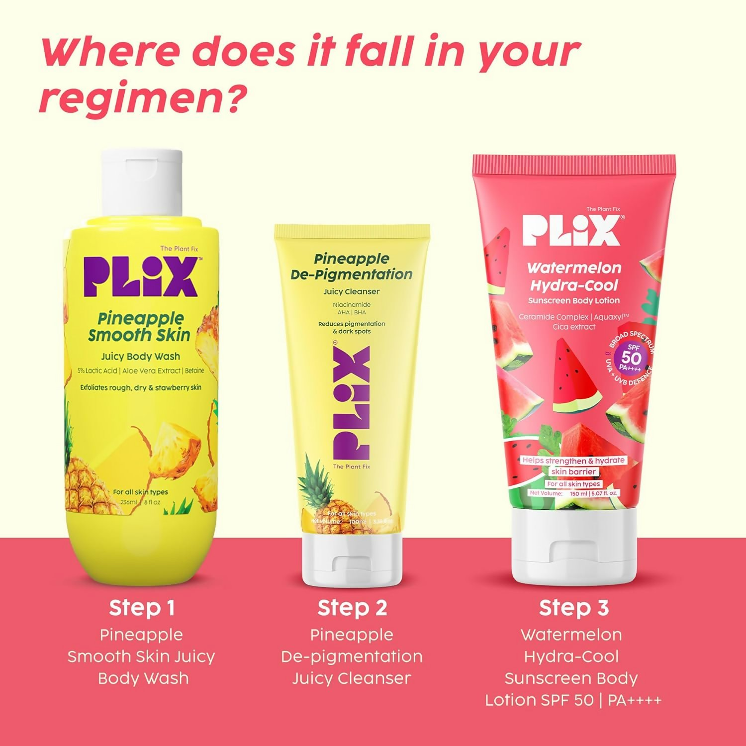 PLIX The Plant Fix Watermelon Hydra-Cool Sunscreen Body Lotion With Spf 50 Pa++++