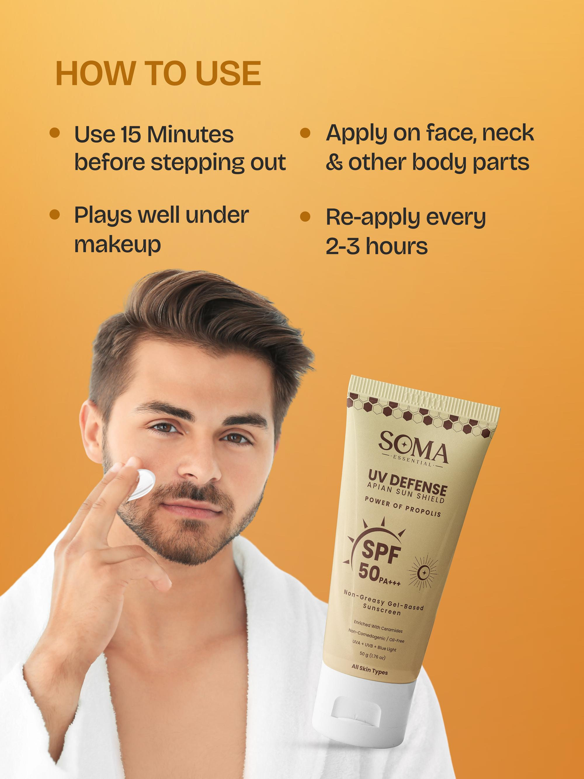 Soma Essential Propolis Based Apian Sunshield, 4% Niacinamide & Ceramides
