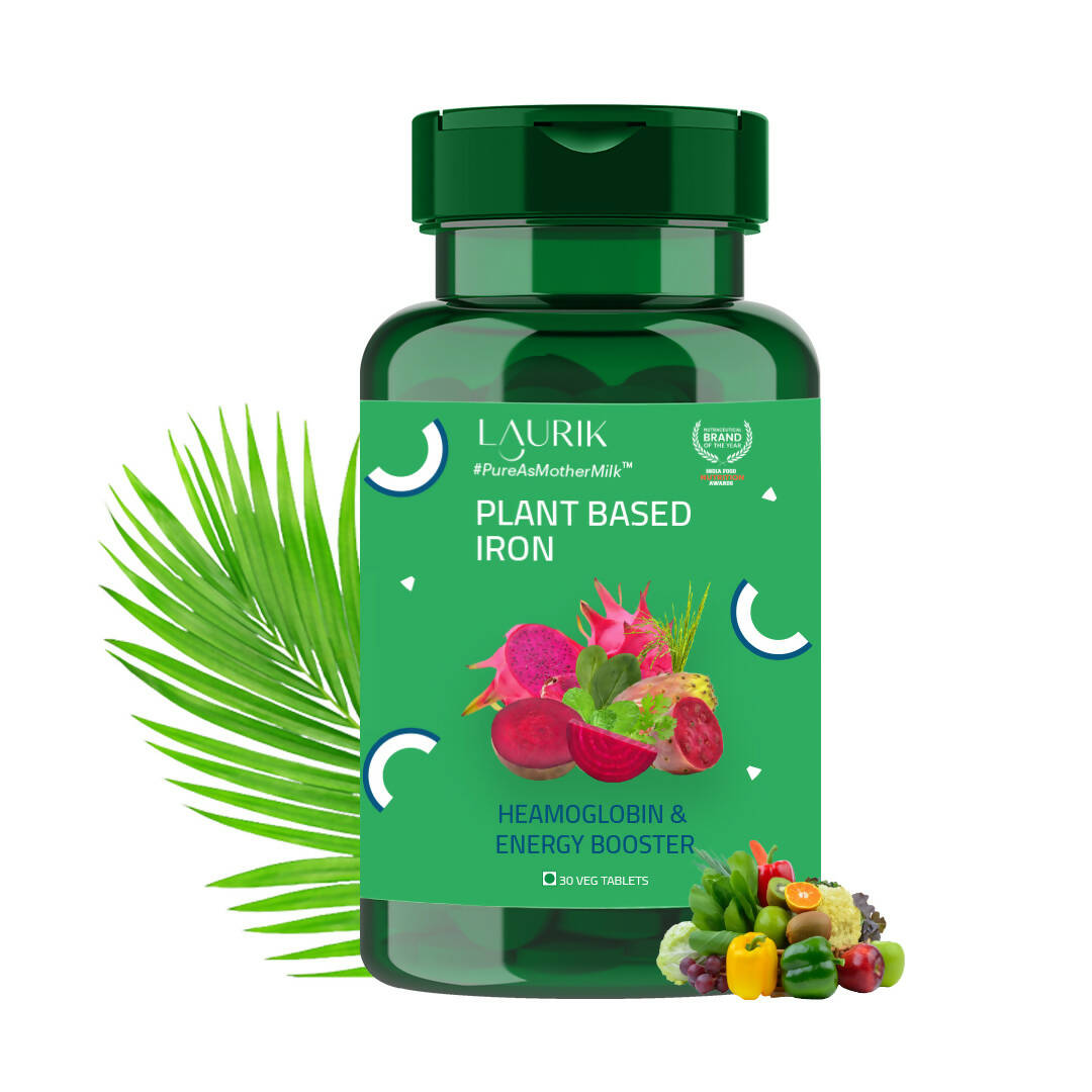 Laurik Plant Based Iron Tablets Increase Hemoglobin And Energy Booster