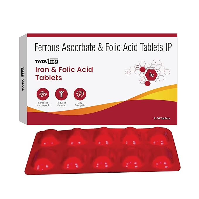 TATA 1MG Iron and Folic Acid 30 Tablets