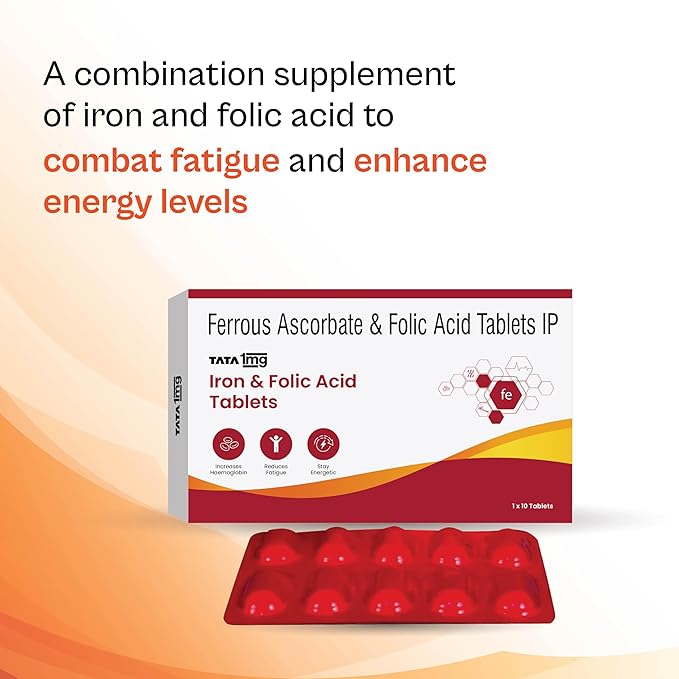 TATA 1MG Iron and Folic Acid 30 Tablets