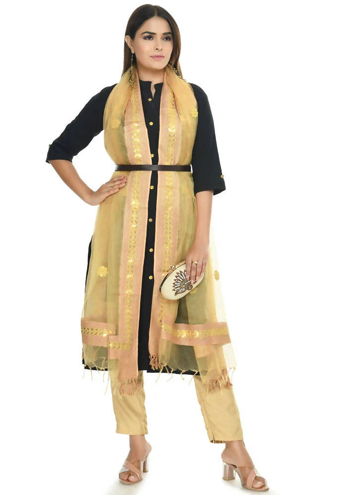 Mominos Fashion Golden Orgenza Gota Patti Dupatta