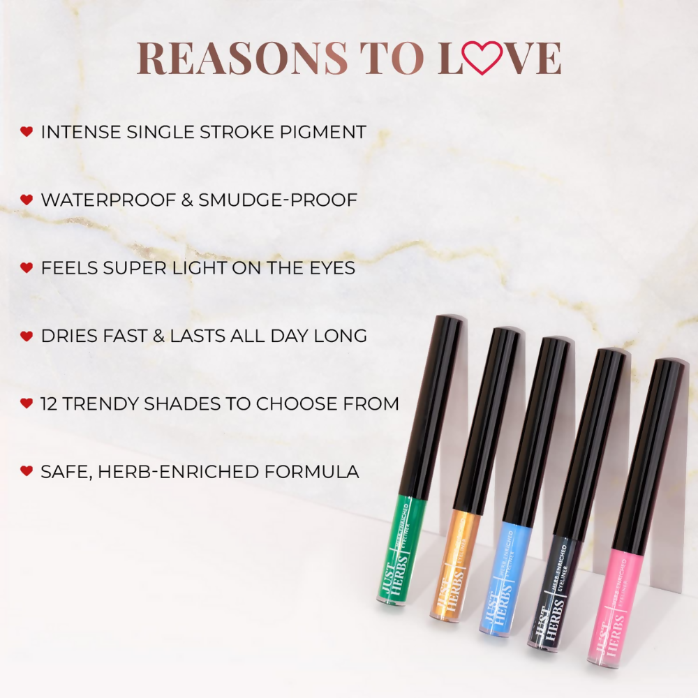 Just Herbs Eyeliner Waterproof and Smudge Proof, Long Lasting Eyeliners - Nutty Brown