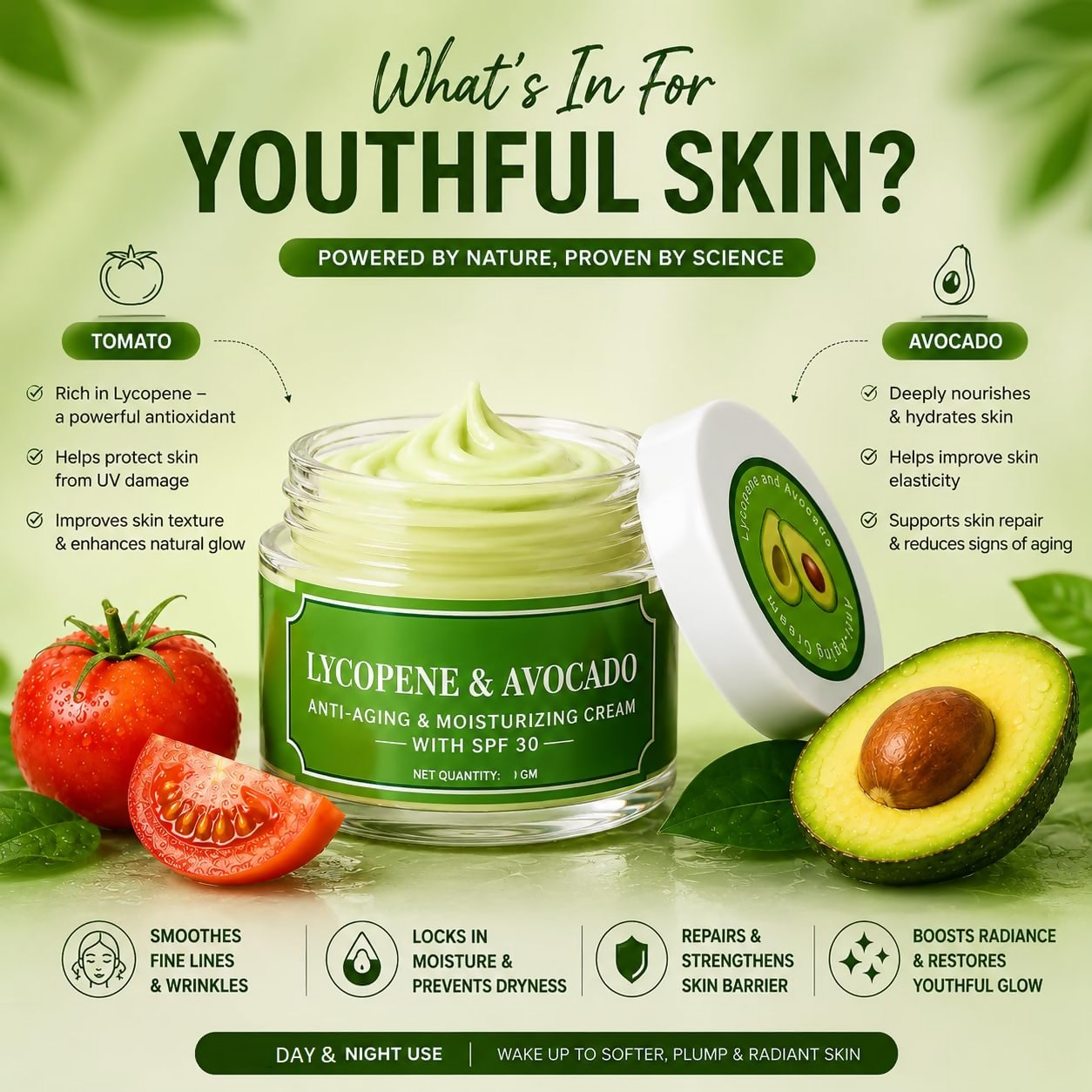 Milky Moon Lycopene & Avocado Anti-Aging & Moisturizing Cream with SPF 30