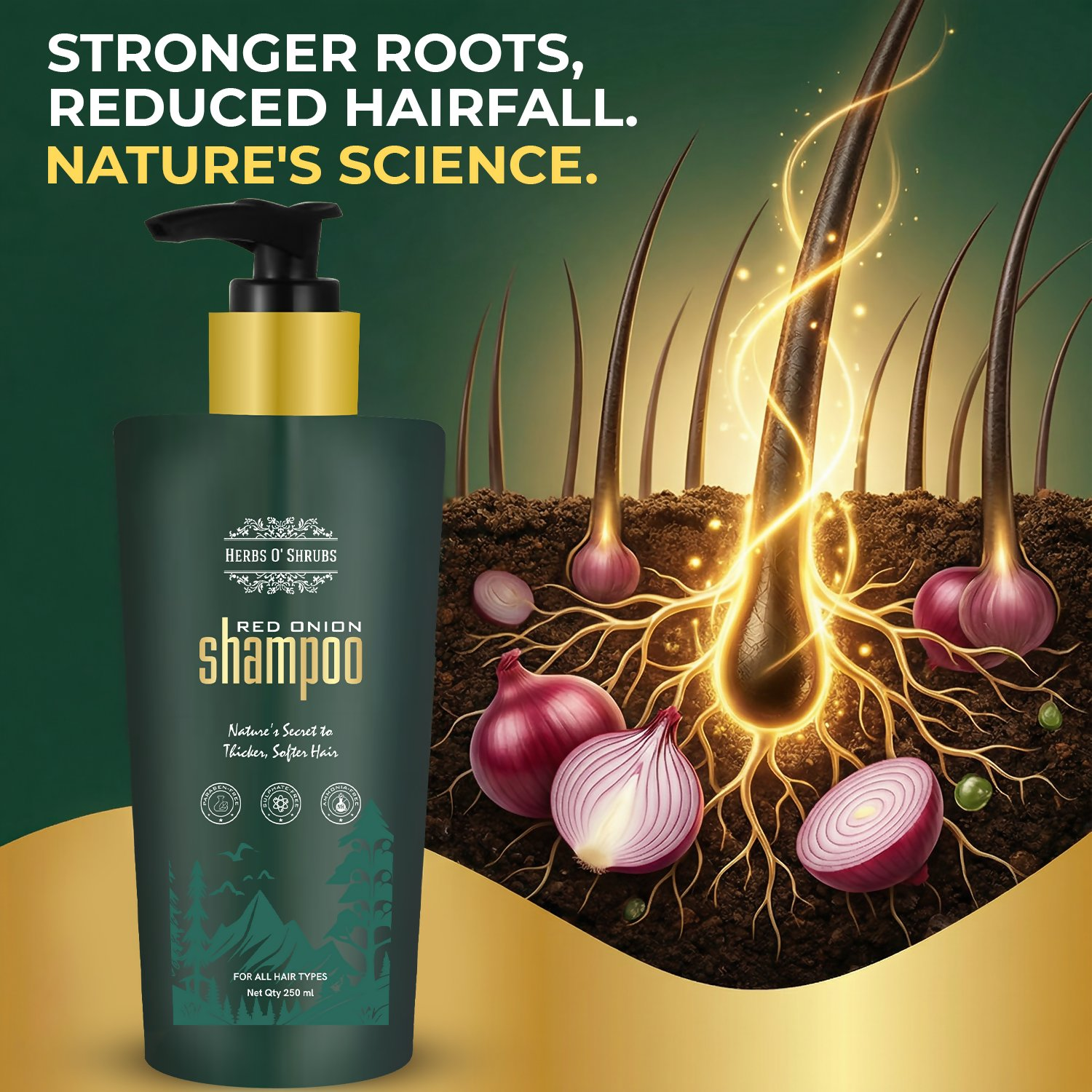 HerbsO’Shrubs Onion Strength & Shine Shampoo