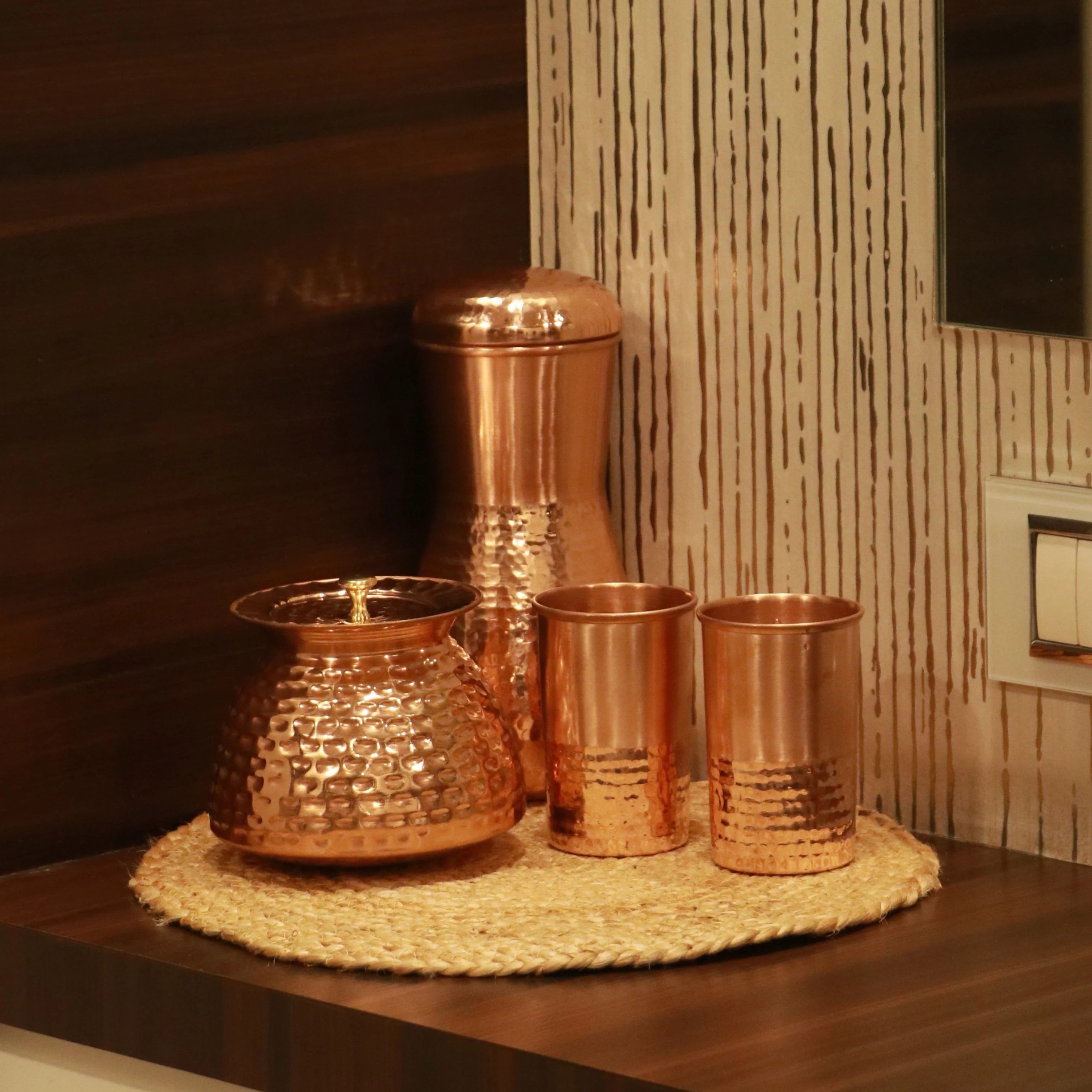 Health Smith Pure Copper Marina Jar Modern for Water | Copper Utensil for Water