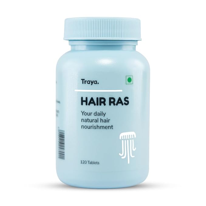 Traya Hair Ras Tablets for Women & Men, Ayurvedic Hair Vitamin Tablets for Hair Fall Control and Growth