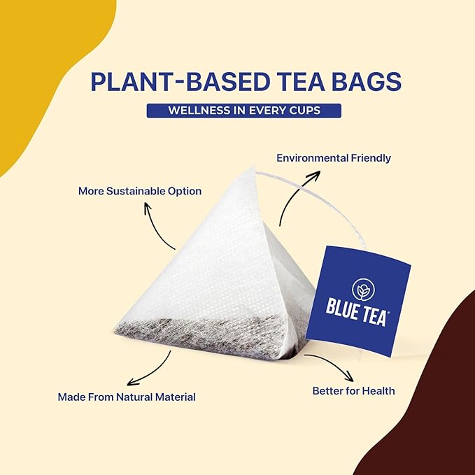 BLUE TEA - Turmeric Moringa Herbal Tea - 30 Tea Bags - Plant Based || AYURVEDIC BLEND