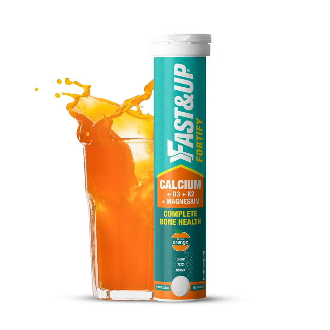 Fast&Up Fortify - Calcium with Essential Vitamin D3 Tablets - Orange Flavour
