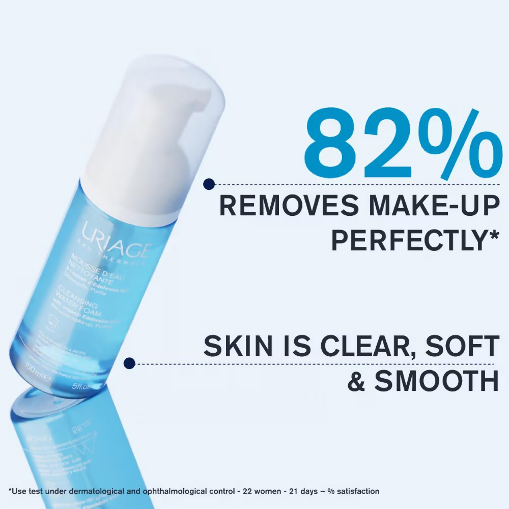 Uriage Face Cleanser Make-Up Remover Ultra-Soft Airy Foam Rinse-Off Cleanser