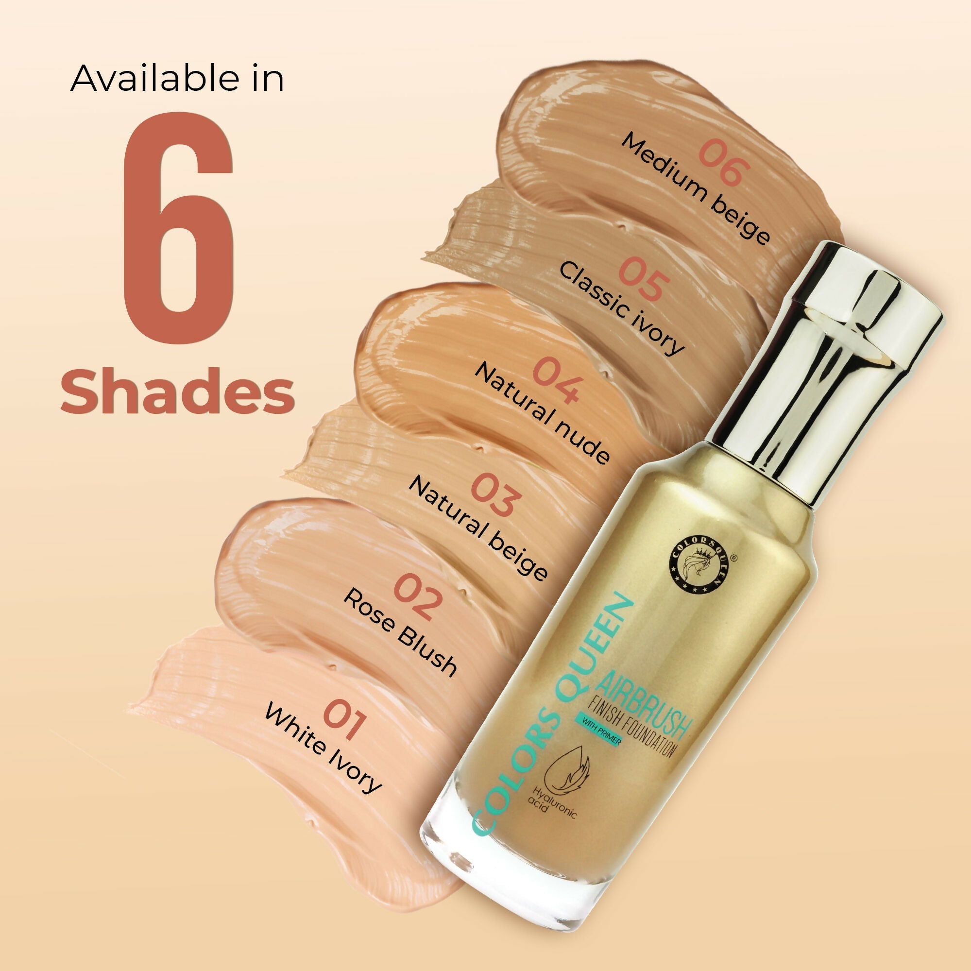 Colors Queen Airbrush Foundation With Primer - Rose Blush