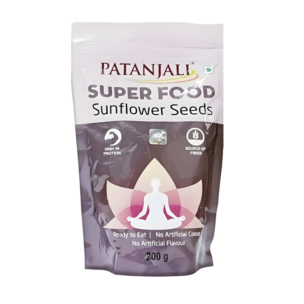 A packet of patanjali sunflower seeds 