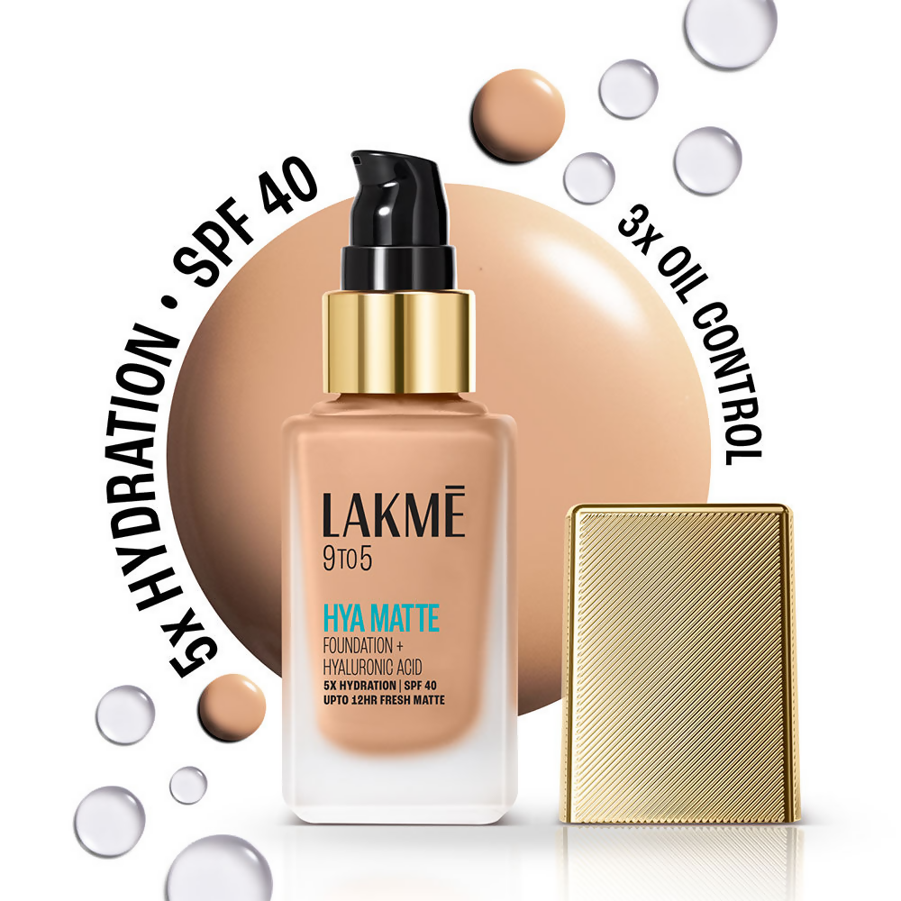 Lakme 9to5 Hya Matte Foundation + Hyaluronic Acid - Warm Natural