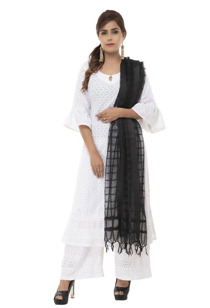 Mominos Fashion Black Cotton Square Dupatta