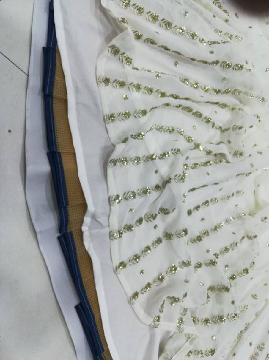 Aastha fashion Off White Georgette lehanga blouse Embroidered work - Prithvi Mart