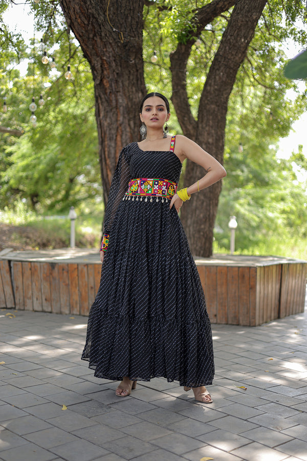 Aastha Multi with Gown Faux Georgette Kutchi Gamthi