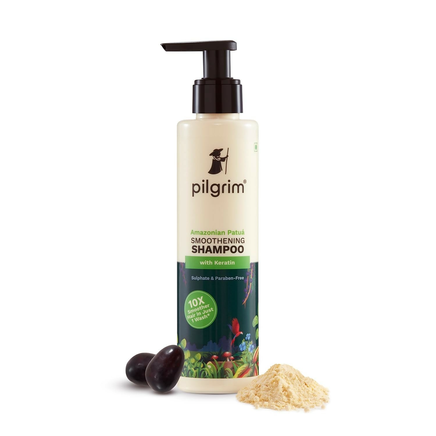 Pilgrim Patuá & Keratin Hair Smoothening Shampoo For Dry & Frizzy Hair, For Hair Smoothening & Healthy Scalp
