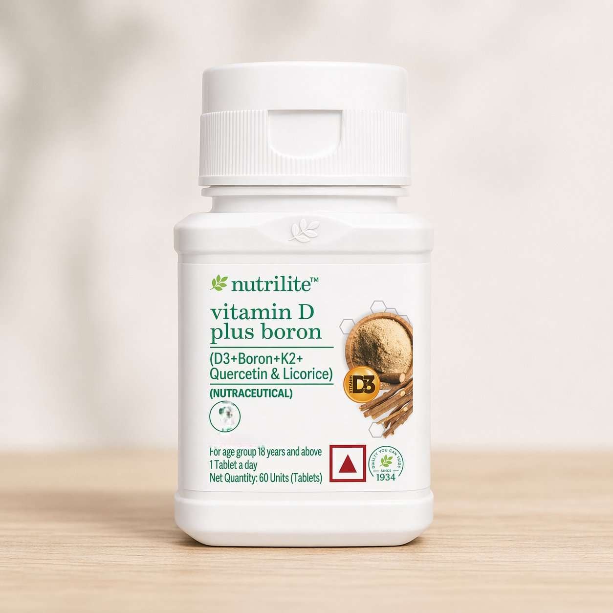 Nutrilite Vitamin D Plus (D3+K2+Quercetin & Licorice) Tablets