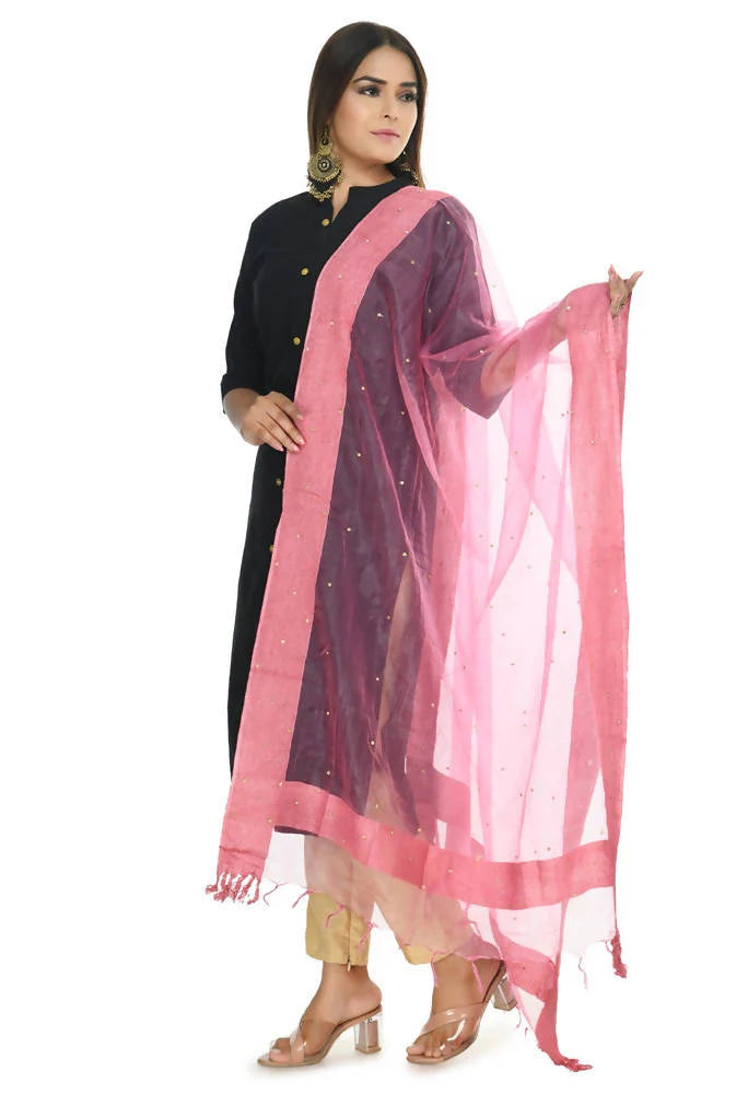 Mominos Fashion Onion Color Stone Work Dupatta