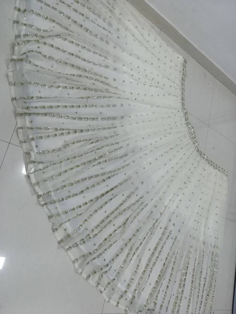 Aastha fashion Off White Georgette lehanga blouse Embroidered work - Prithvi Mart