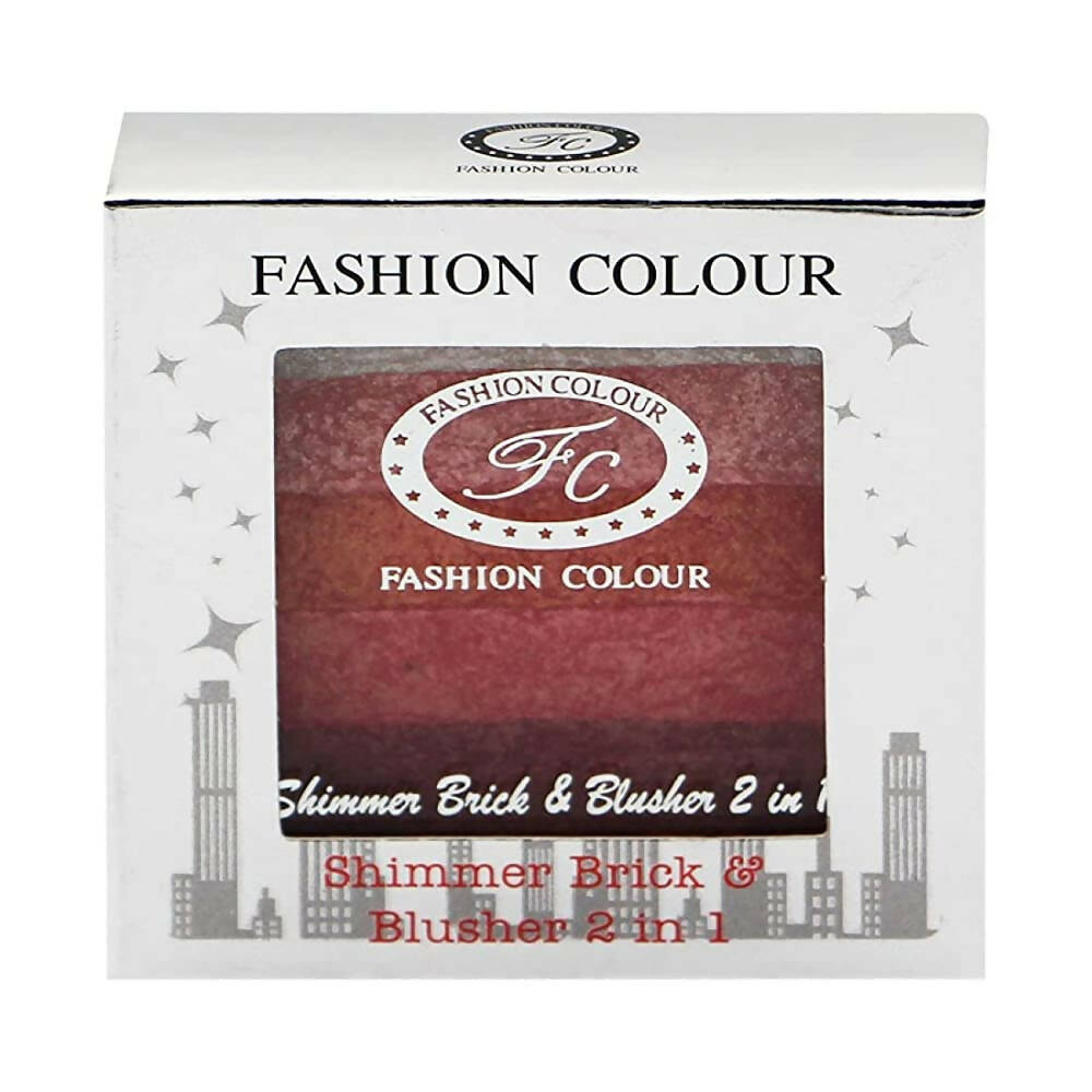 Fashion Colour Shimmer Brick & Blusher 2 in 1 Glow Bronzer Powder-Shade 03 (Medium To Fair)