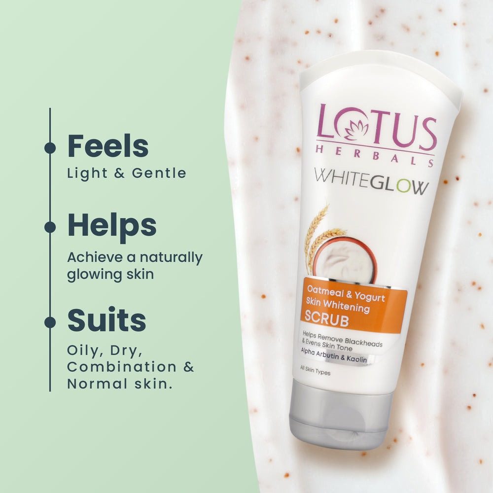 Lotus Herbals WhiteGlow Skin Brightening Oatmeal & Yogurt Gentle Exfoliator Scrub