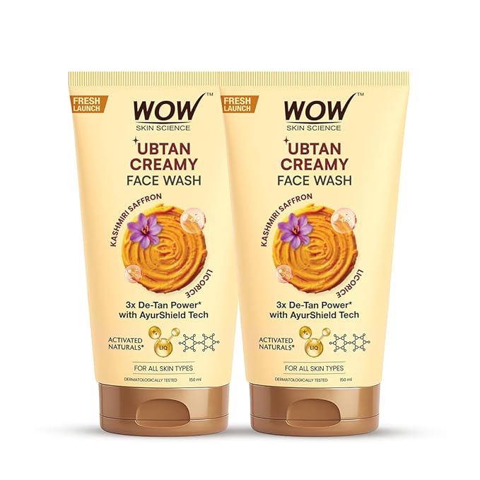 WOW Skin Science Ubtan Creamy Face Wash with Kashmiri Saffron & Liquorice