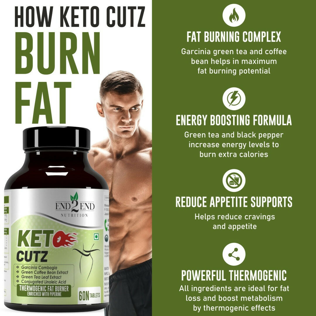 End2End Nutrition Keto Cutz Fat Burner For Weight Loss Tablets
