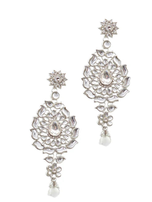 Tehzeeb Creation Platinum Plated Silver Polish Dulhan Bridal Jewelry Set 8 Pcs THZ385