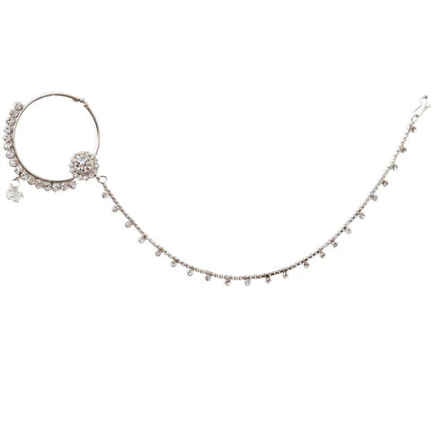 Tehzeeb Creation Platinum Plated Silver Polish Dulhan Bridal Jewelry Set 8 Pcs THZ385