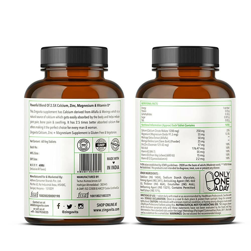 Zingavita Calcium Zinc+ Magnesium Tablets