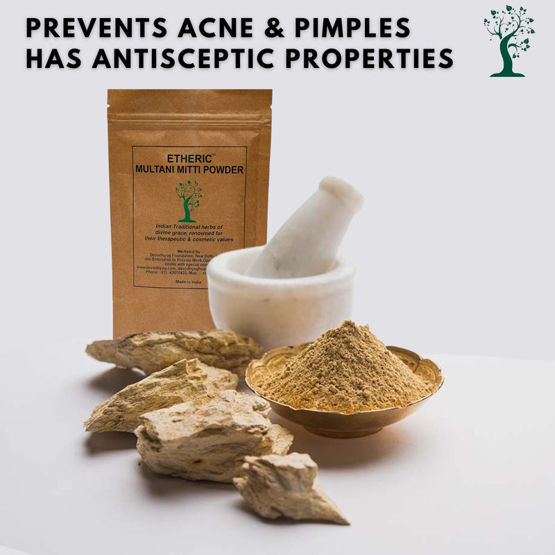 Etheric Multani Mitti Powder for skin lightening & remove acne (150 gm)