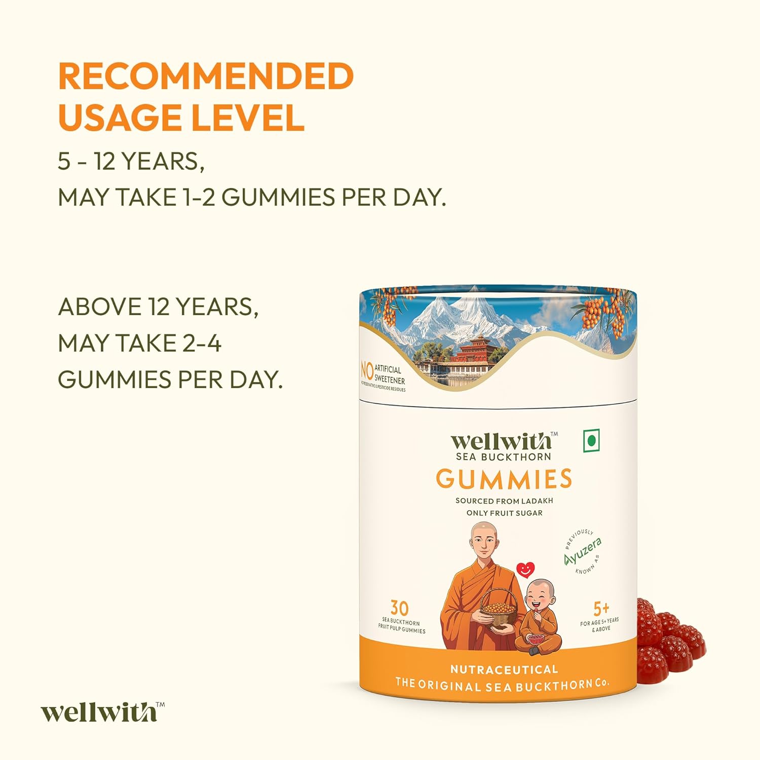 Wellwith Sea buckthorn Gummies - 30 Gummies