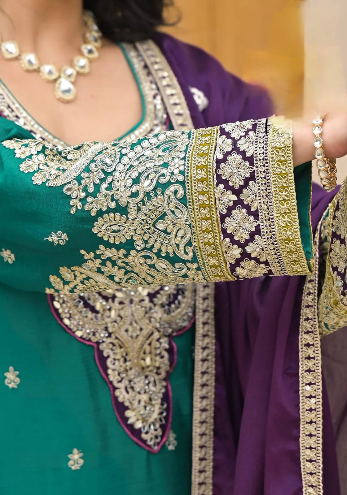 Suvesha Plazzo Suit Set With Beautifully Heavy Embroidery