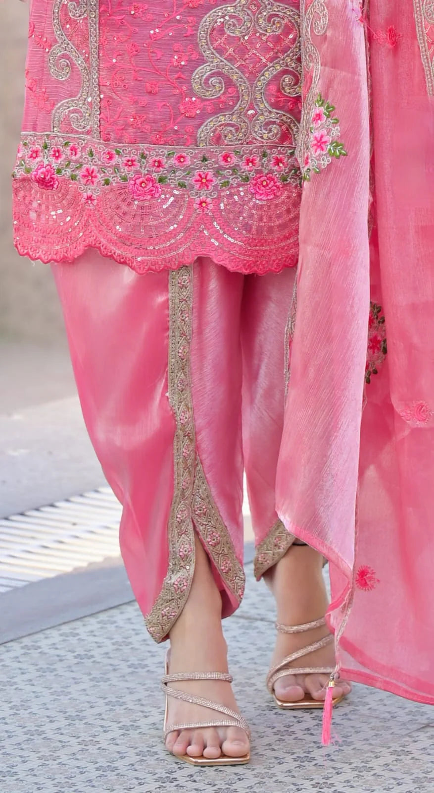 Suvesha Dhoti Suit Set With Heavy Embroidered Work Multi Work