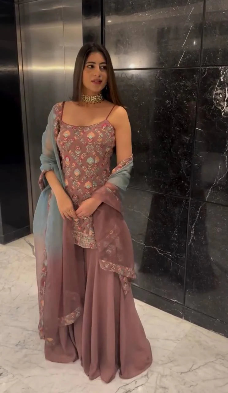 Suvesha -23%  Designer Part Wear Sharara Set - Peachy Pink