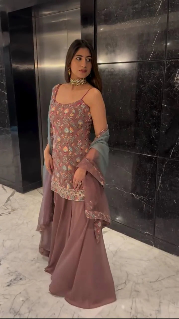 Suvesha -23%  Designer Part Wear Sharara Set - Peachy Pink