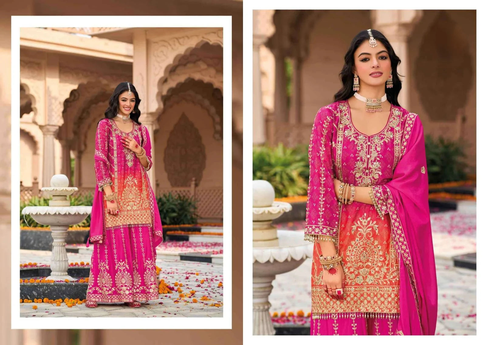 Suvesha Sharara Set With Heavy Embroidery & Mirror Work