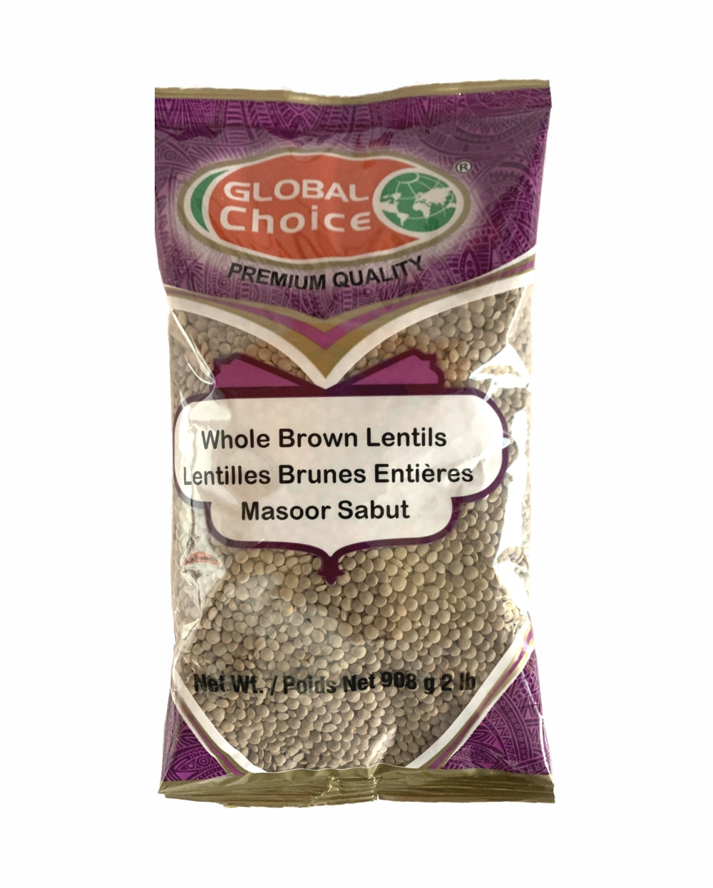 Global Choice Whole Brown Lentils 908gm ( Masoor Sabut 2lb)