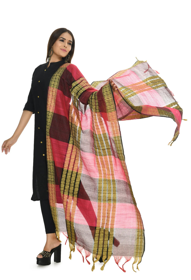 Mominos Fashion Moeza Handloom Cotton Rani Tone Dupatta