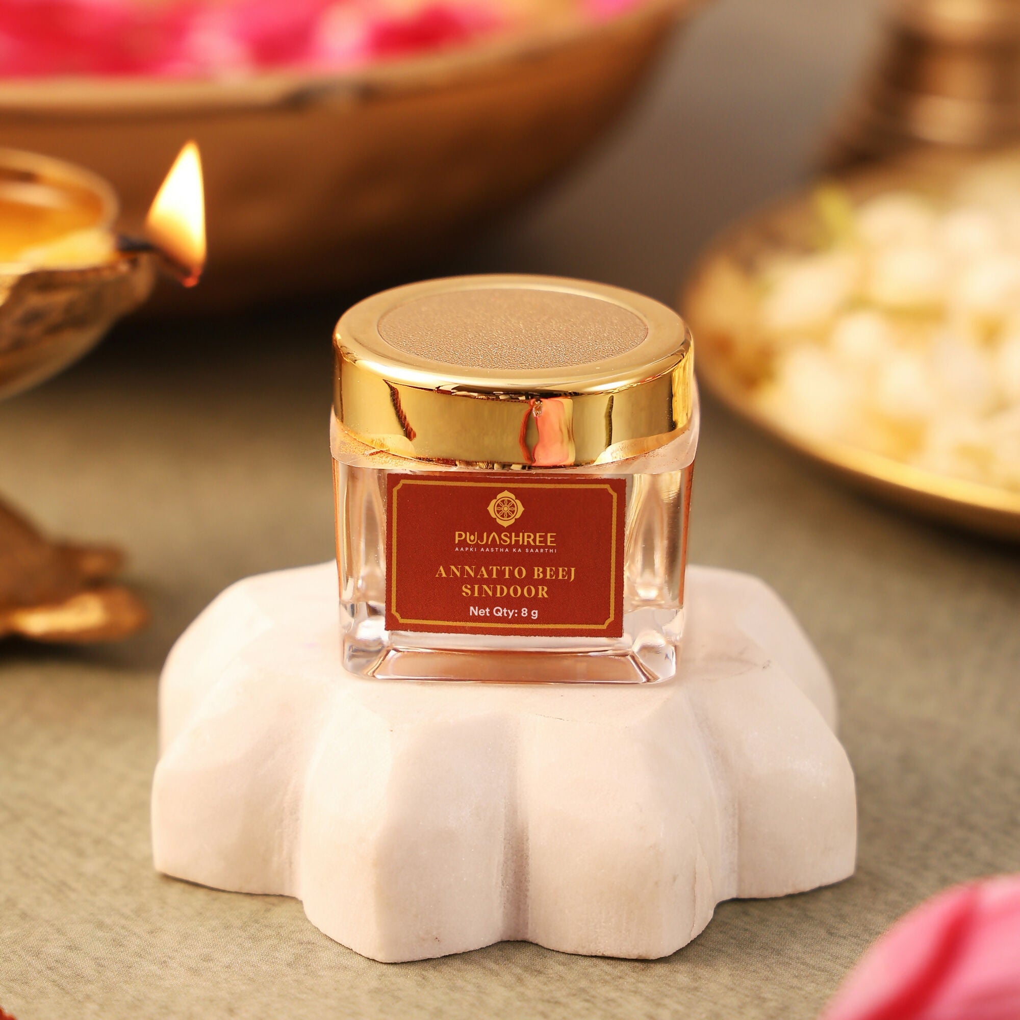 Pujashree Annatto Beez Sindoor – Traditional Sacred Sindoor for Puja & Religious Rituals