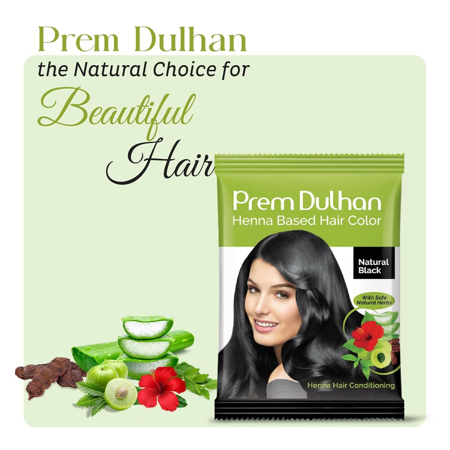 Prem Dulhan Natural Black Henna Based Hair Color